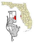 Pinellas County Florida Incorporated and Unincorporated areas Oldsmar Highlighted